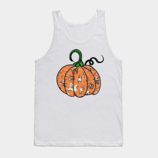 Vintage Classic Halloween Black Cat Ghosts Pumpkin Trick-or-Treating Scene Tank Top